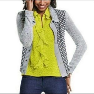 Cabi Cardigan Sweater Square Stitch Size Small